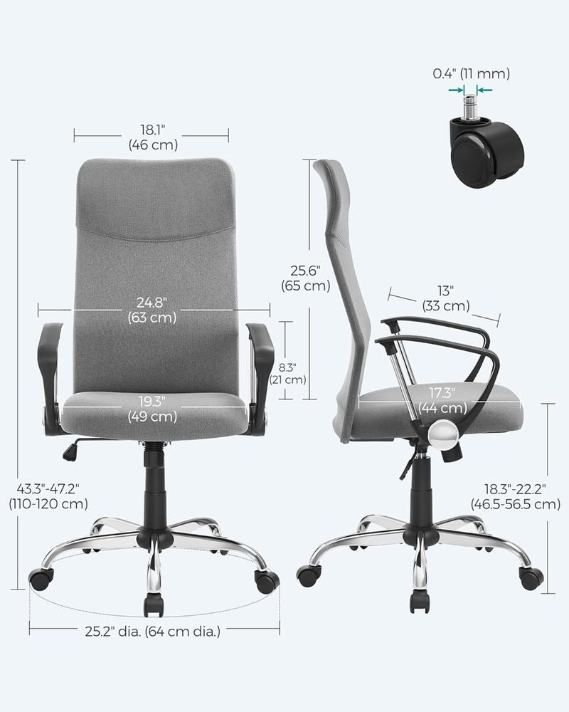 Office Chair - Ergonomic Tilt Function Swivel - Adjustable Seating Design