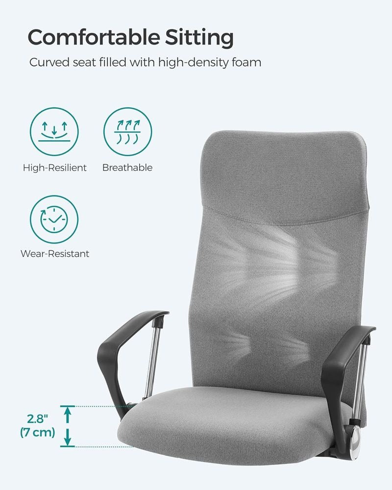 Office Chair - Ergonomic Tilt Function Swivel - Adjustable Seating Design