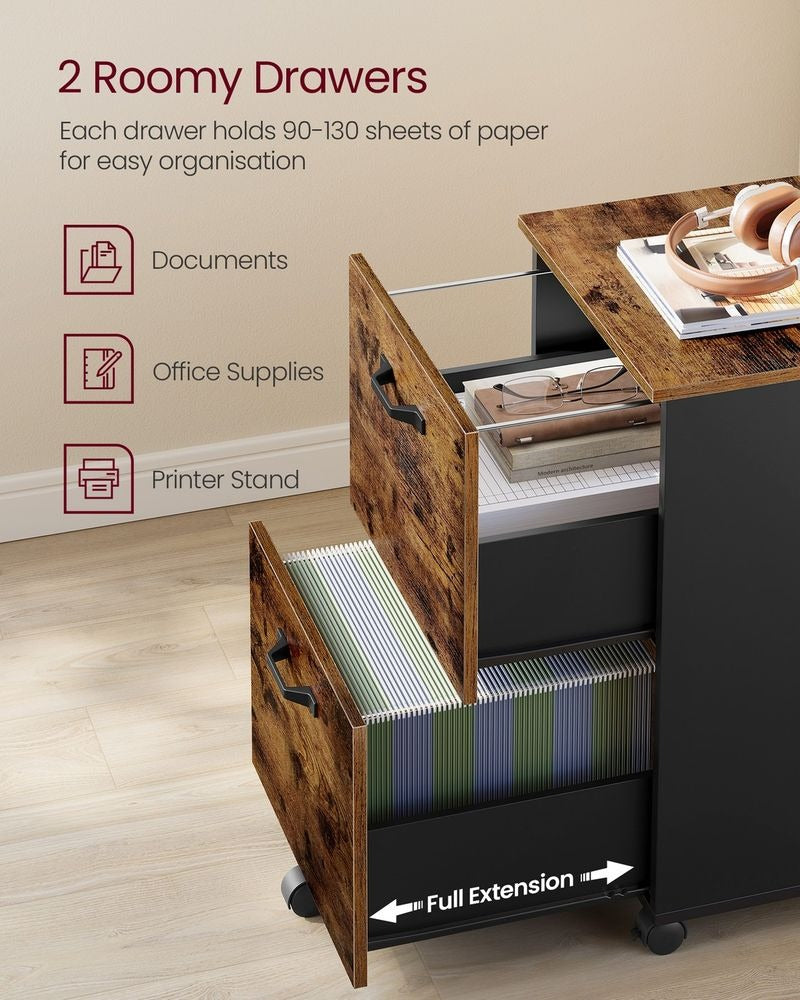 Filing Cabinet - Mobile Storage Design - 2-Drawers