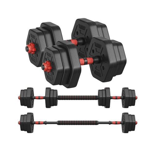 Adjustable Dumbbell Set - Barbell Conversion System - Customisable Weight Range