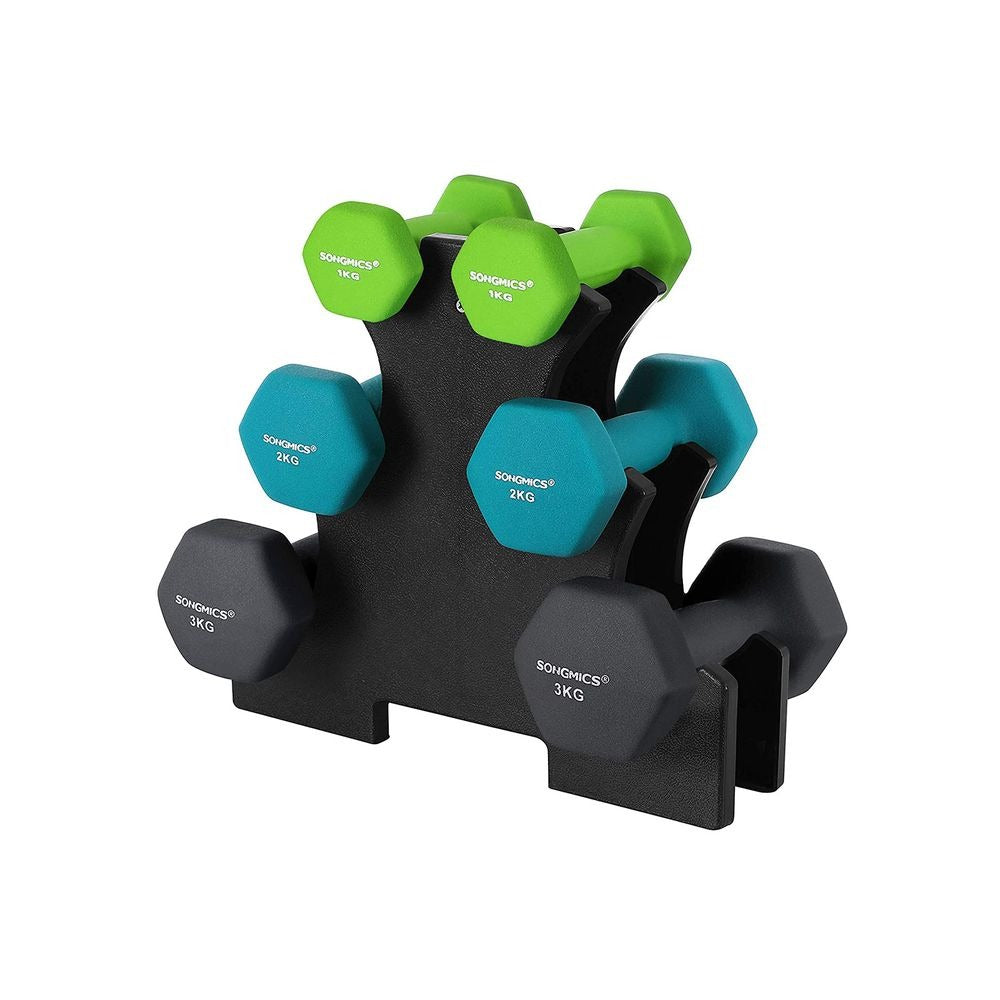 Hex Dumbbell Set - Storage Rack Included - Multi Weight Set