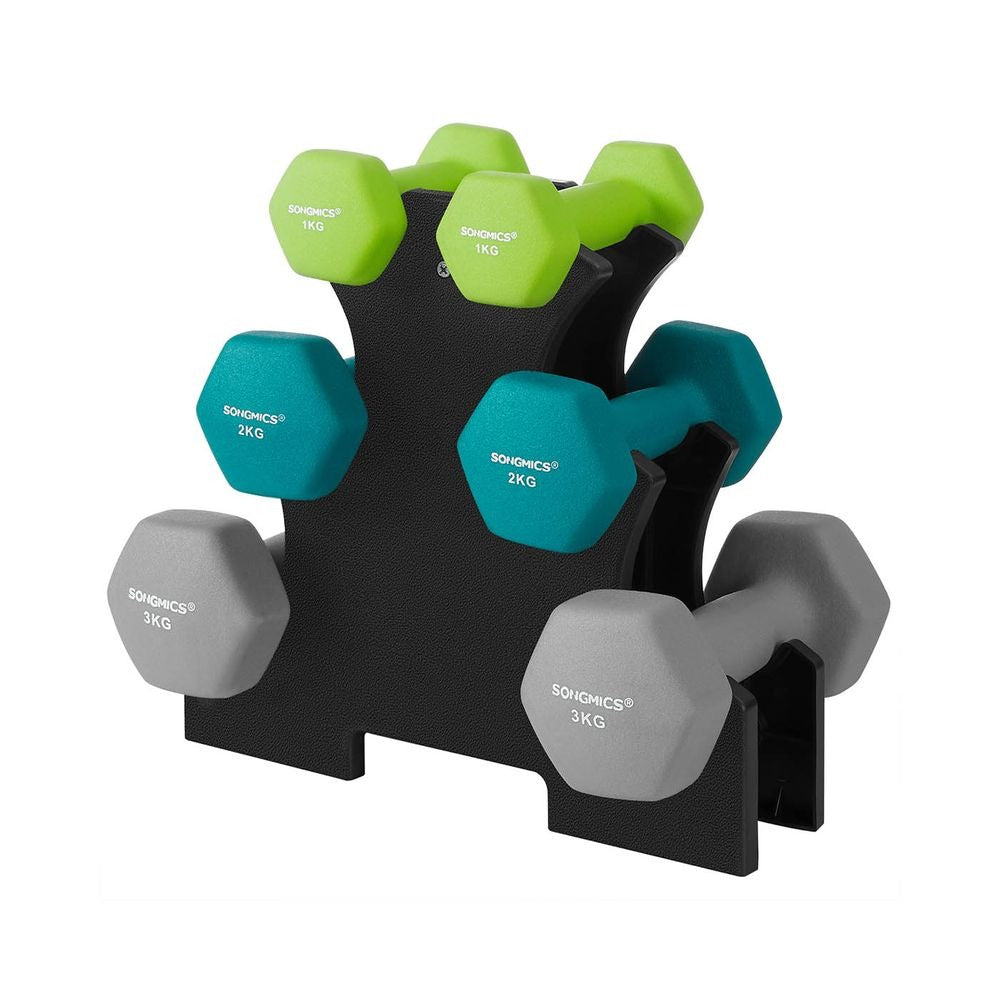 Hex Dumbbell Set - Storage Rack Included - Multi Weight Set