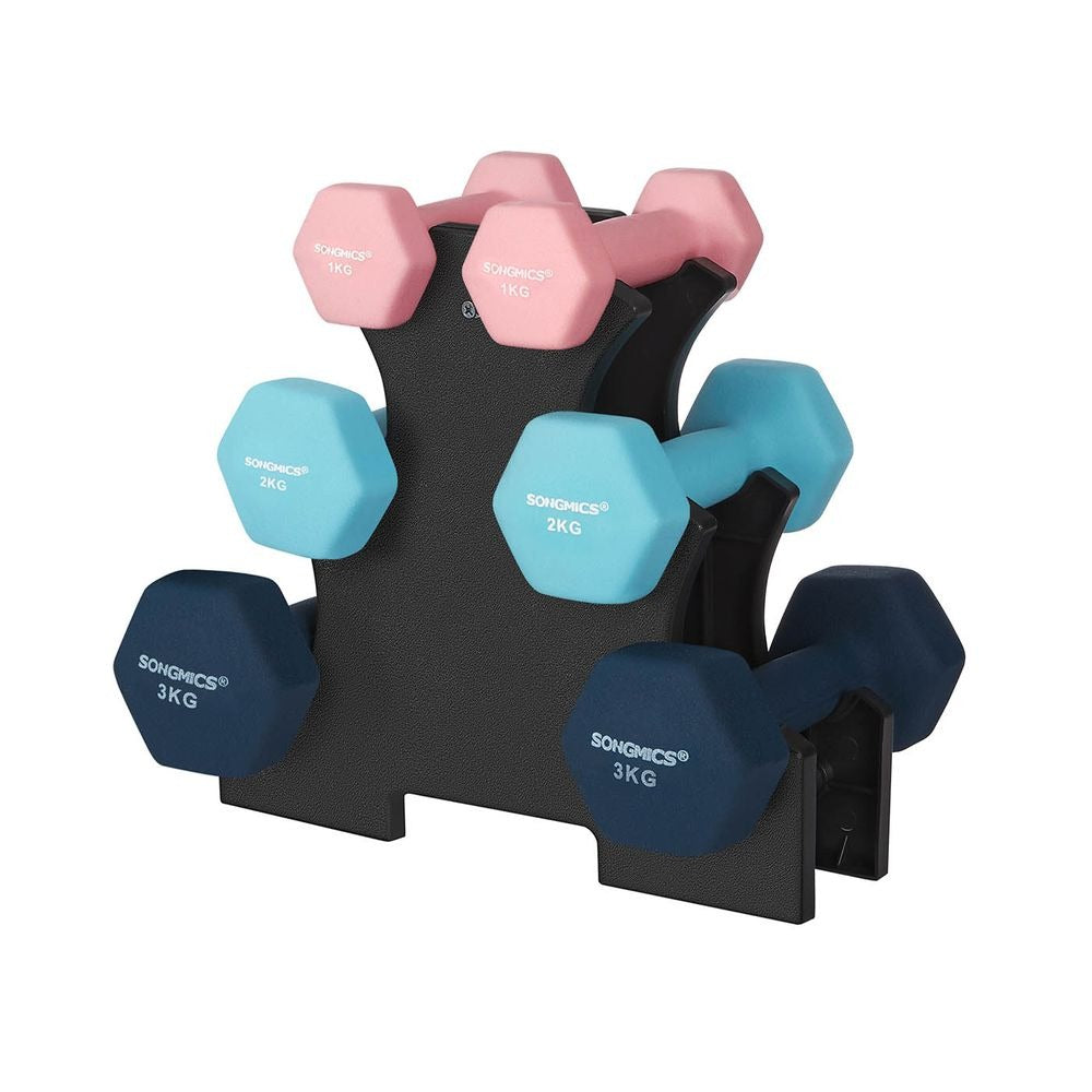 Hex Dumbbell Set - Storage Rack Included - Multi Weight Set