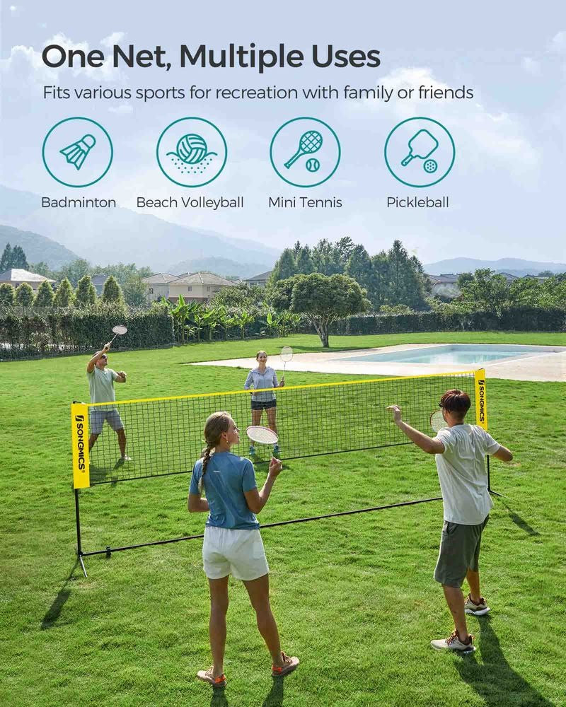 Portable Badminton Net - Adjustable Height - Multi Size Use