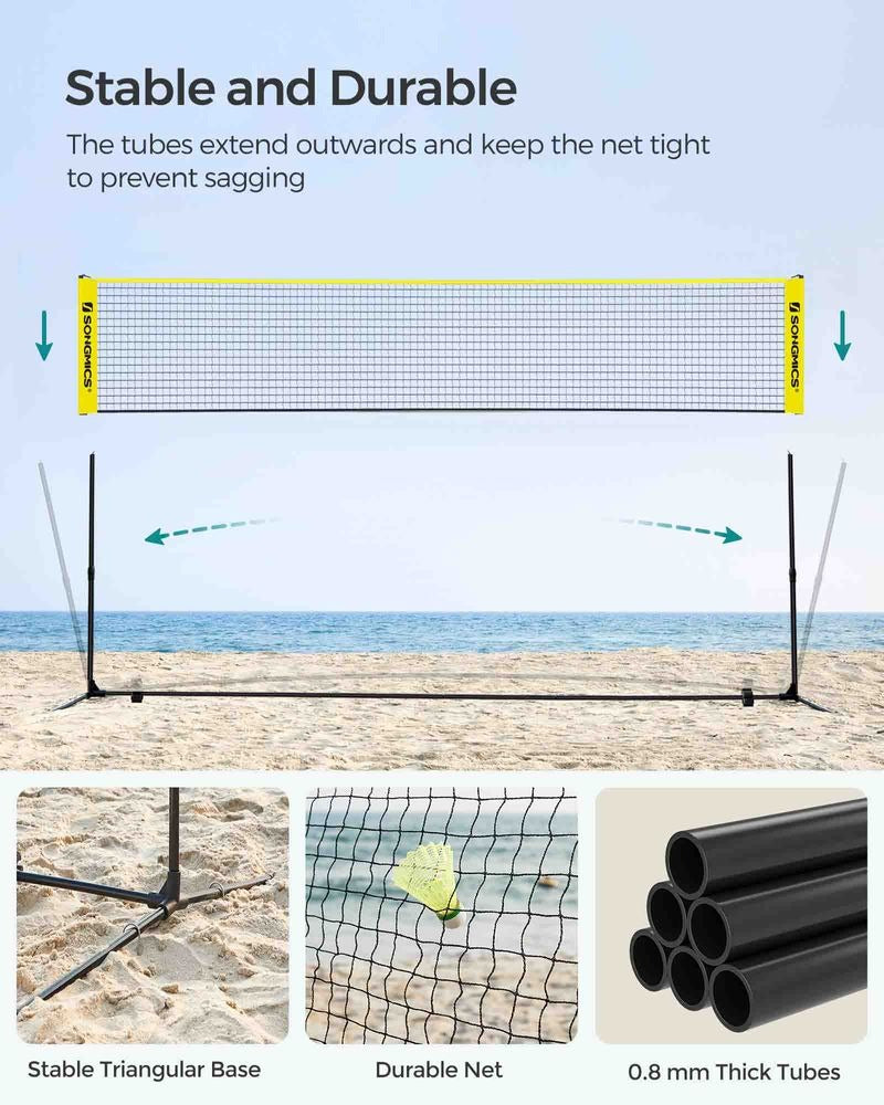 Portable Badminton Net - Adjustable Height - Multi Size Use