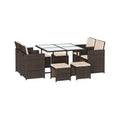 Rattan Garden Dining Set - Outdoor Table & Chairs - Patio Furniture Set