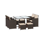 Rattan Garden Dining Set - Outdoor Table & Chairs - Patio Furniture Set