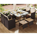 Rattan Garden Dining Set - Outdoor Table & Chairs - Patio Furniture Set