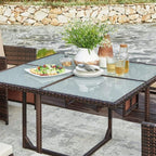 Rattan Garden Dining Set - Outdoor Table & Chairs - Patio Furniture Set
