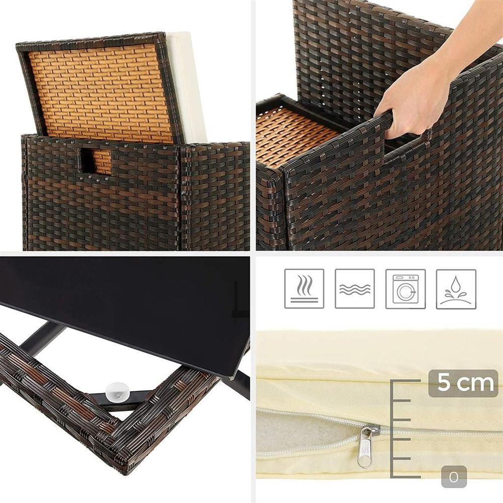 Rattan Garden Dining Set - Outdoor Table & Chairs - Patio Furniture Set