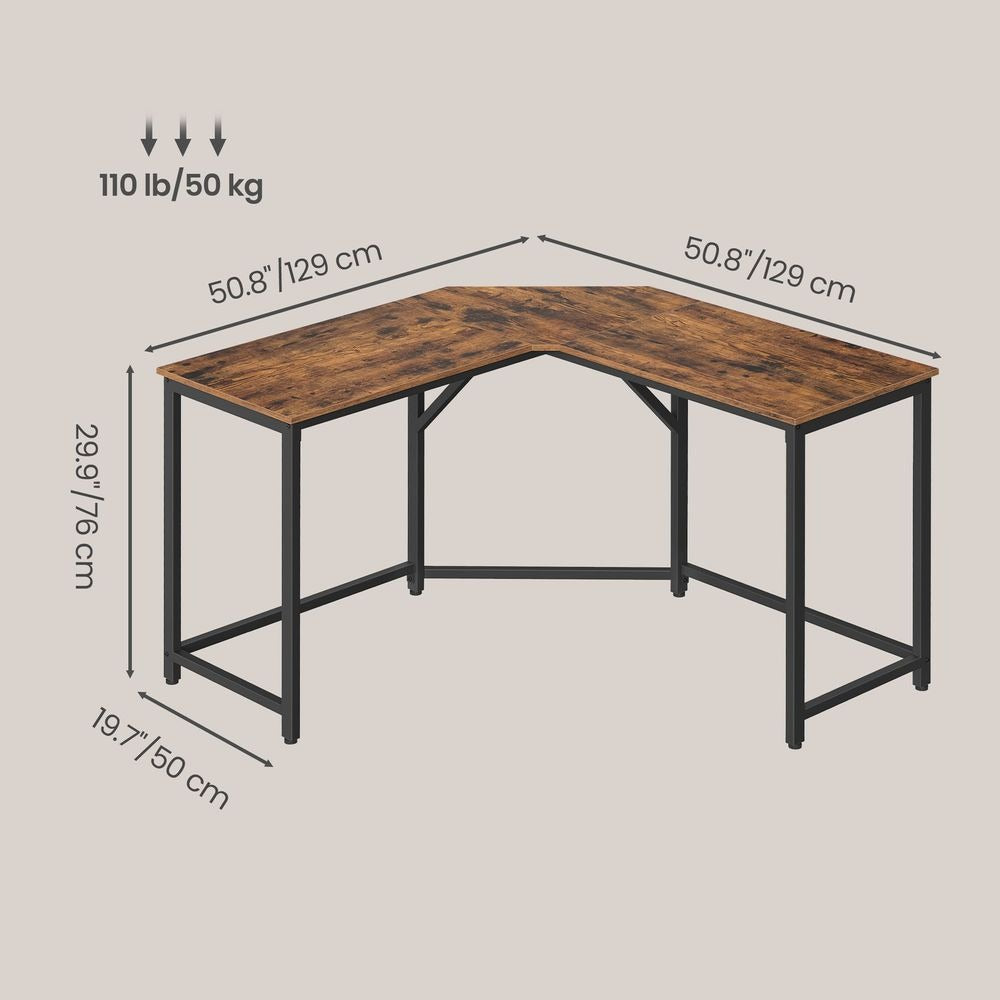 L-Shaped Office Desk - Space-Saving Corner Design - Home Workstation Setup