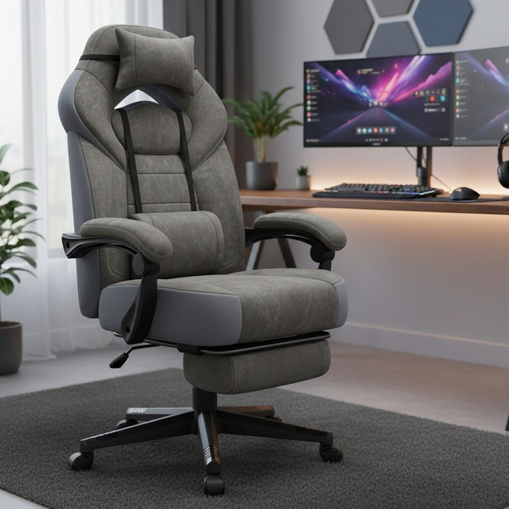 Office Chair - Ergonomic with Footrest - Reclining Comfort Design