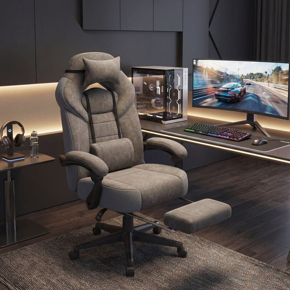 Office Chair - Ergonomic with Footrest - Reclining Comfort Design